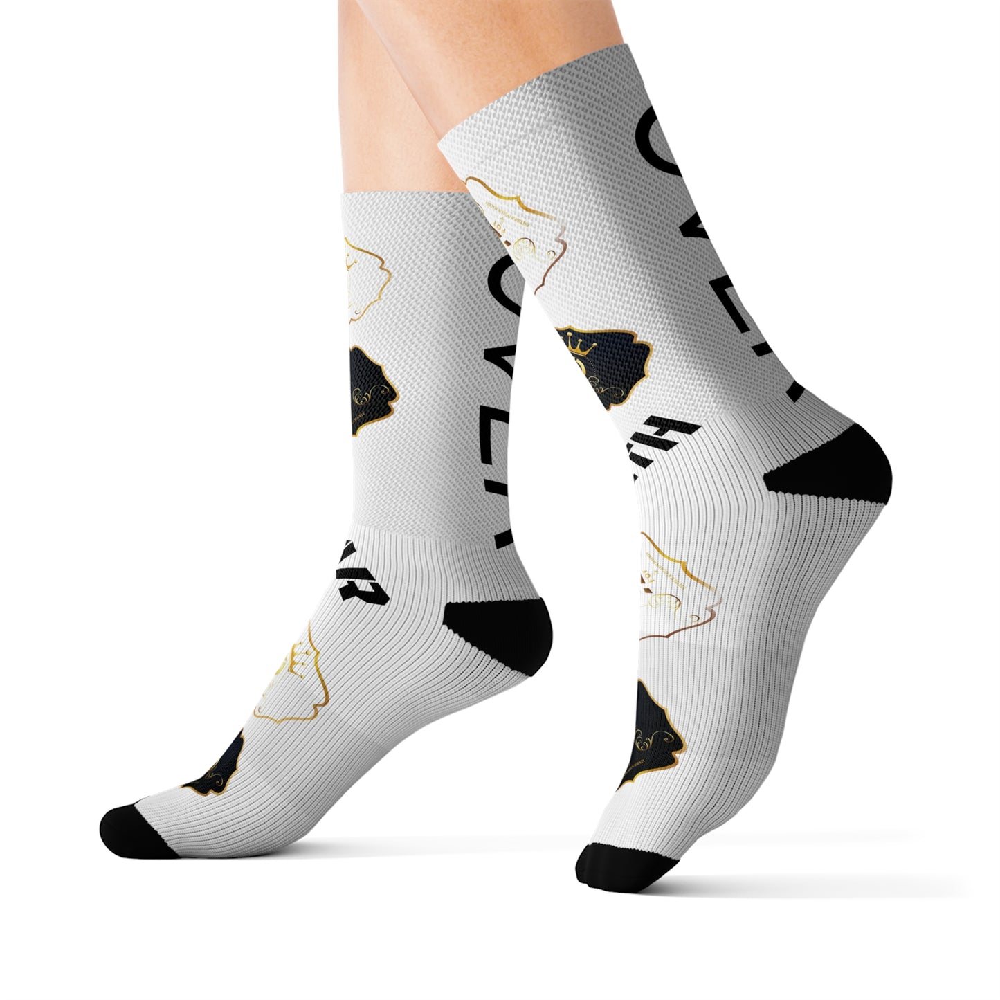 WHITE FOF WOMAN AND MAN Sublimation Socks