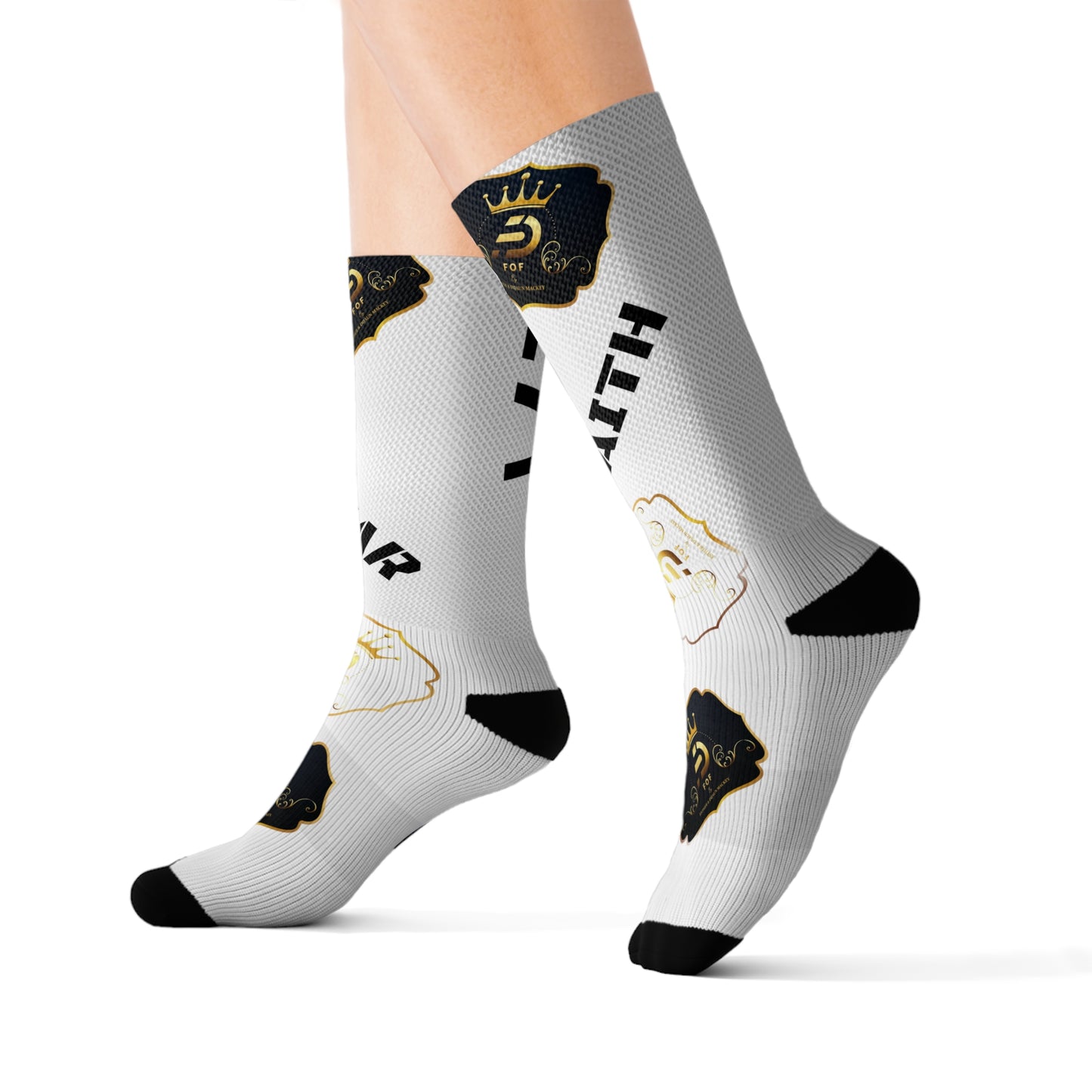 WHITE FOF WOMAN AND MAN Sublimation Socks