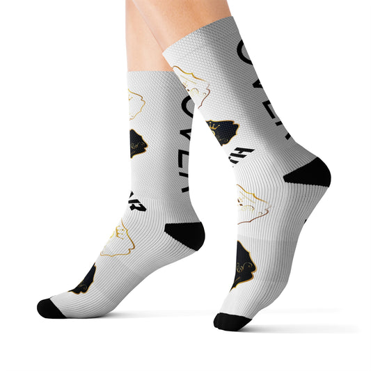 WHITE FOF WOMAN AND MAN Sublimation Socks